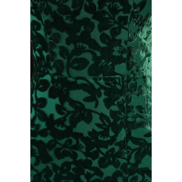 Lulu’s Womens Leave You Wishing Emerald Green Burnout Velvet Lace-Up Dress Sz L - Picture 9 of 12